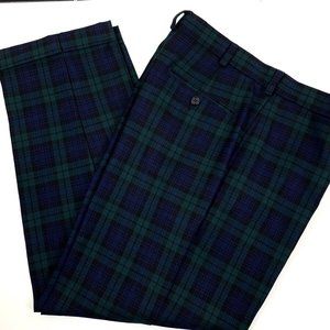 J. Crew Men's Blackwatch Plaid Pants 30x32 100% Wool Green Blue Never Worn